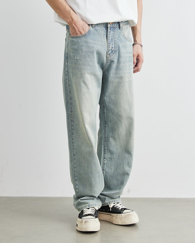 Relaxed Taper Vintage-Wash Jeans