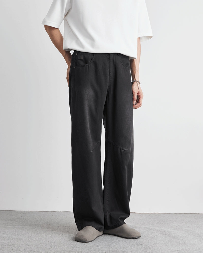 Baggy Elastic Waistband Jeans look Trousers