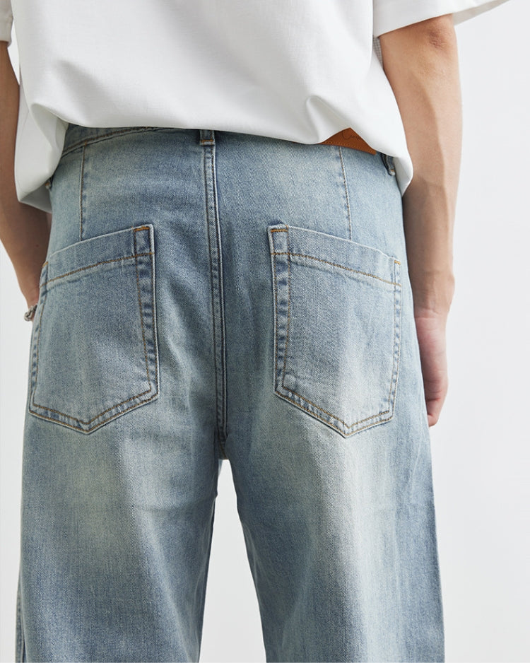 Relaxed Vintage Wash Straight-Leg Jeans