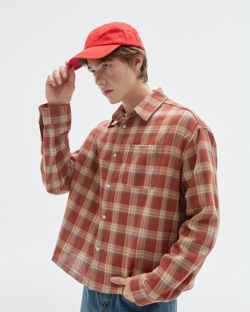 Relaxed Fit Plaid 2Tone Shirt