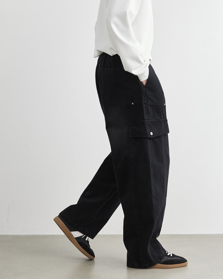 Parachute Cargo Pants with Drawstrings