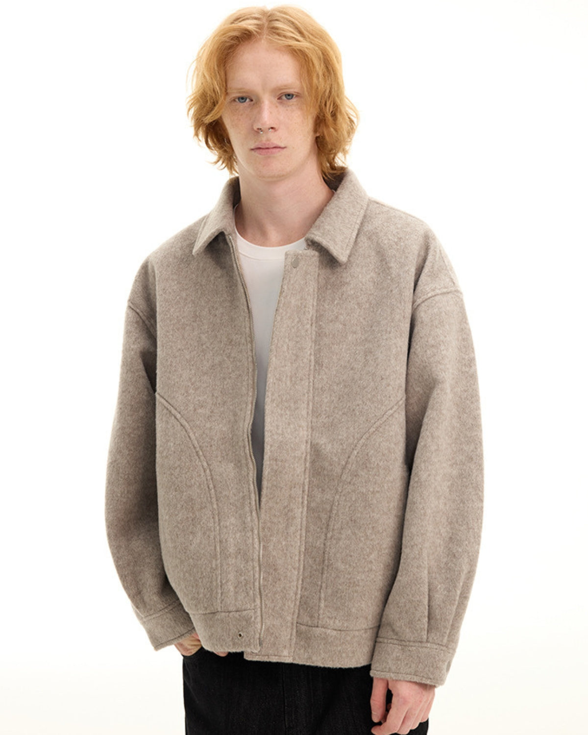 Textured Wool-Blend Short Jacket