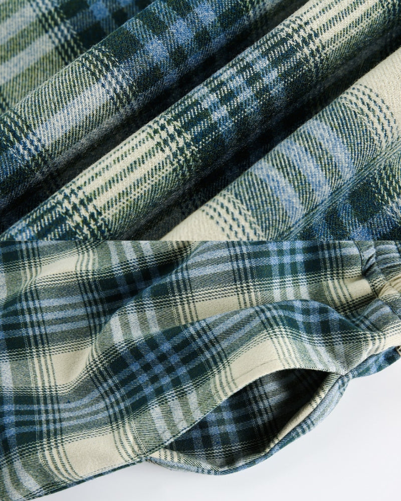 Relaxed Plaid Drawstring Pajama Pants