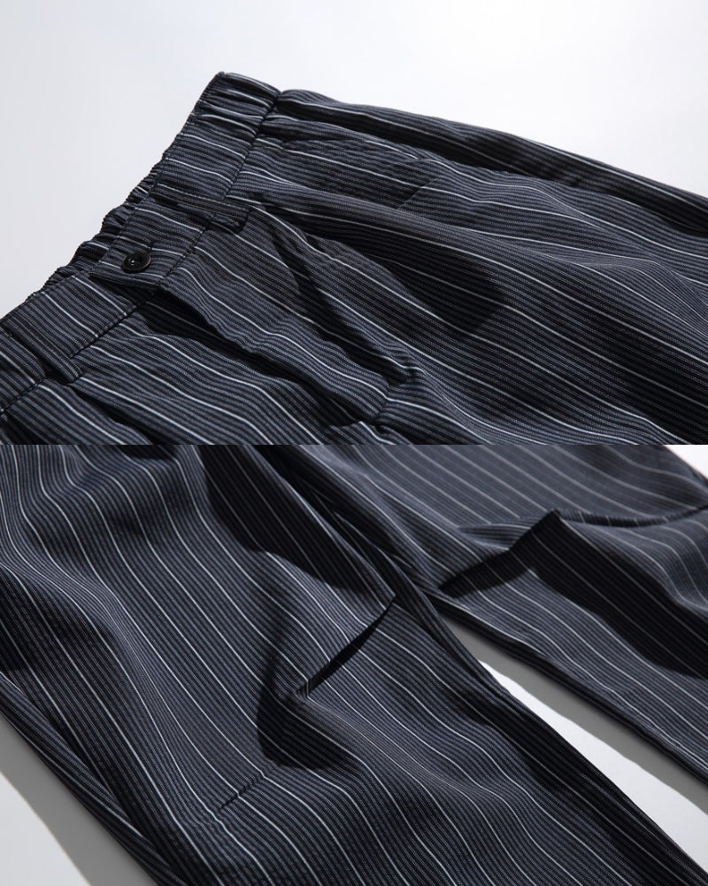 Relaxed Pinstripe Drawstring Pants