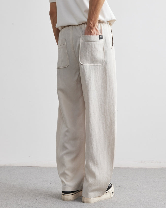 Tencel Loose Drawstrings Jogger Trousers
