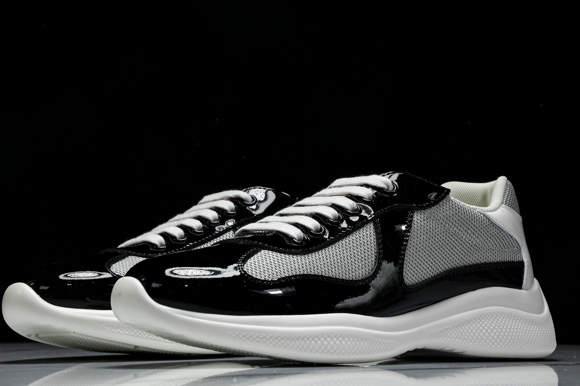 Prada America's Cup Sneaker 'Black Silver White' v1