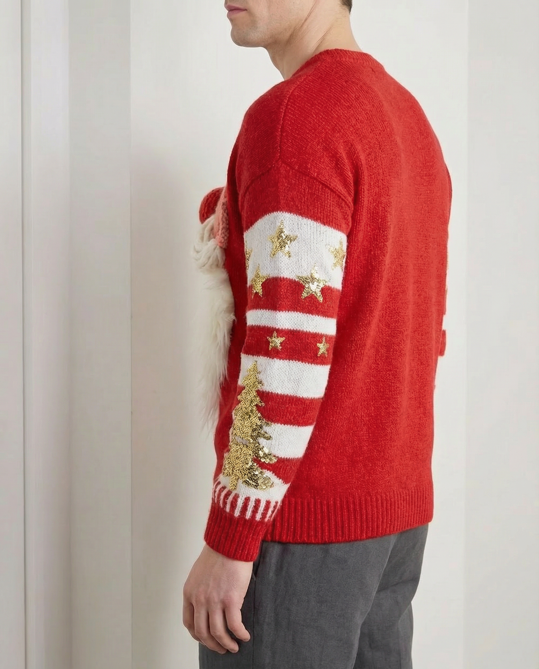 Shocked Santa Embroided Crewneck Sweater