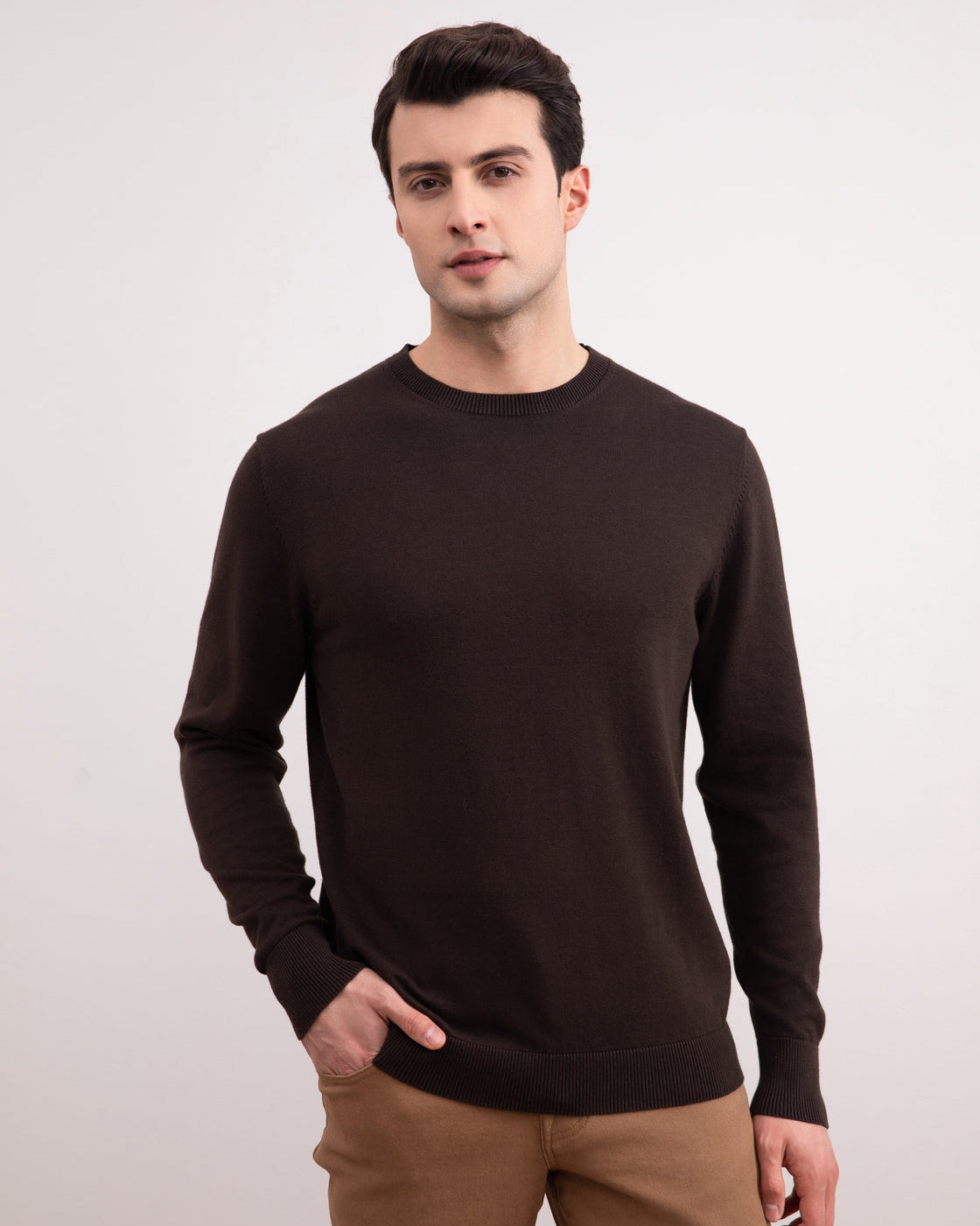 Dark Brown Crewneck Sweater