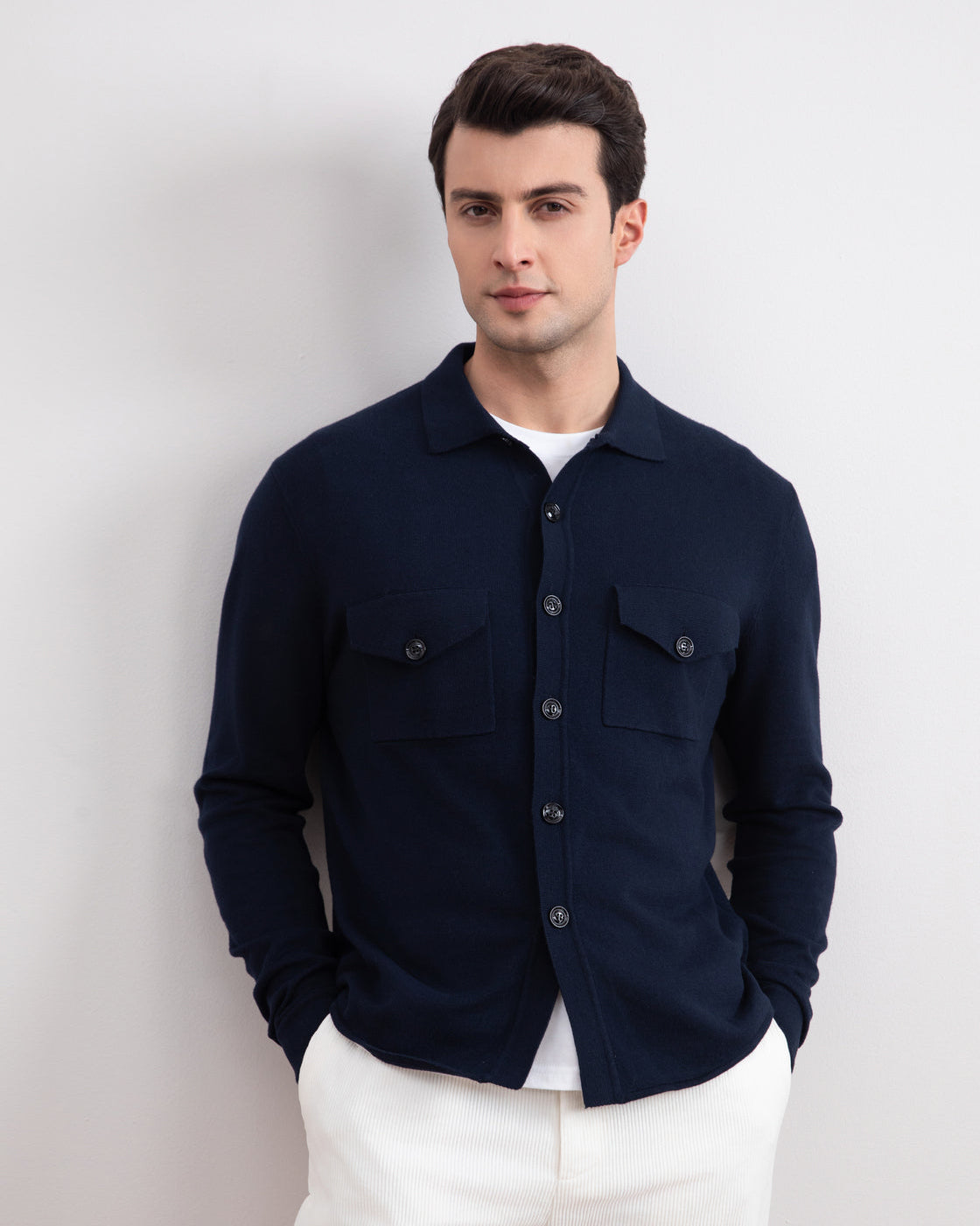 Navy Flap-pocket Overshirt