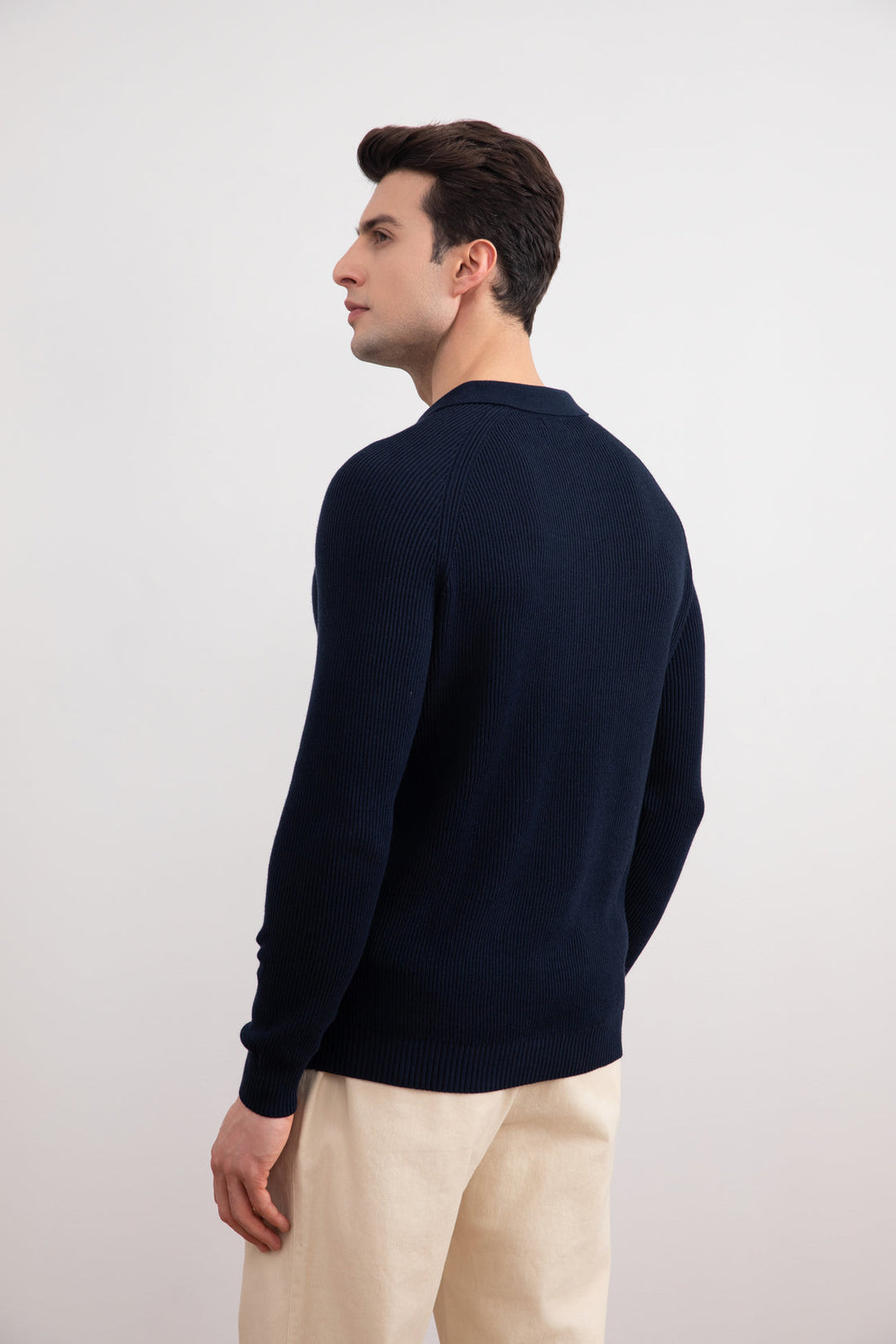 Navy English Rib Polo Shirt