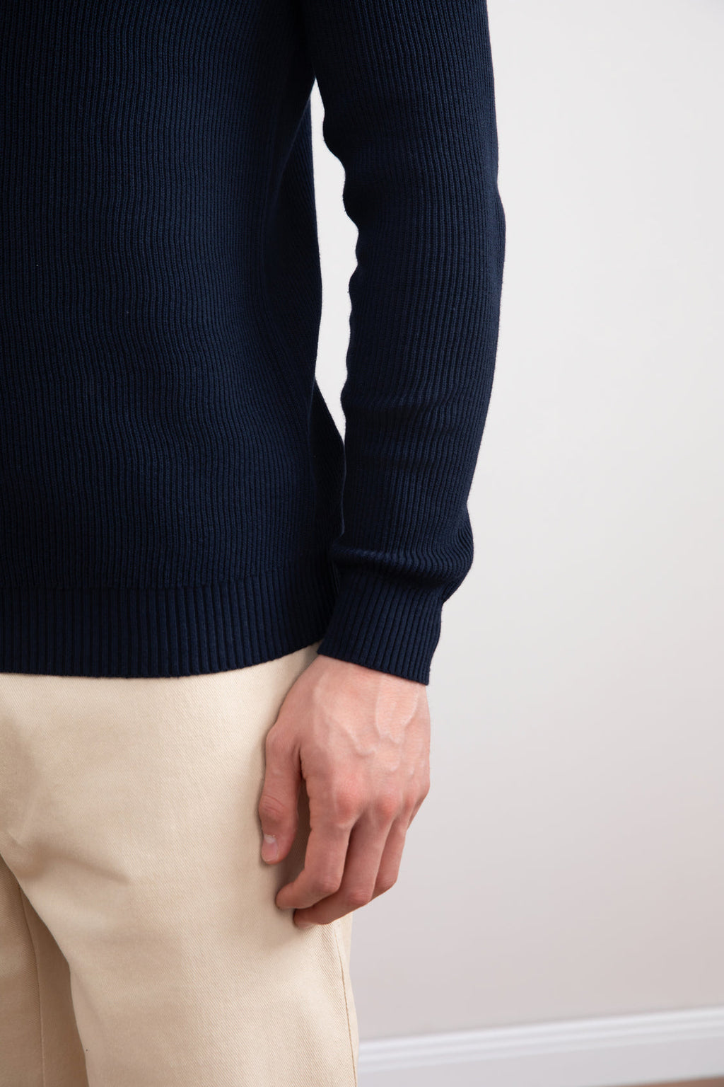 Navy English Rib Polo Shirt