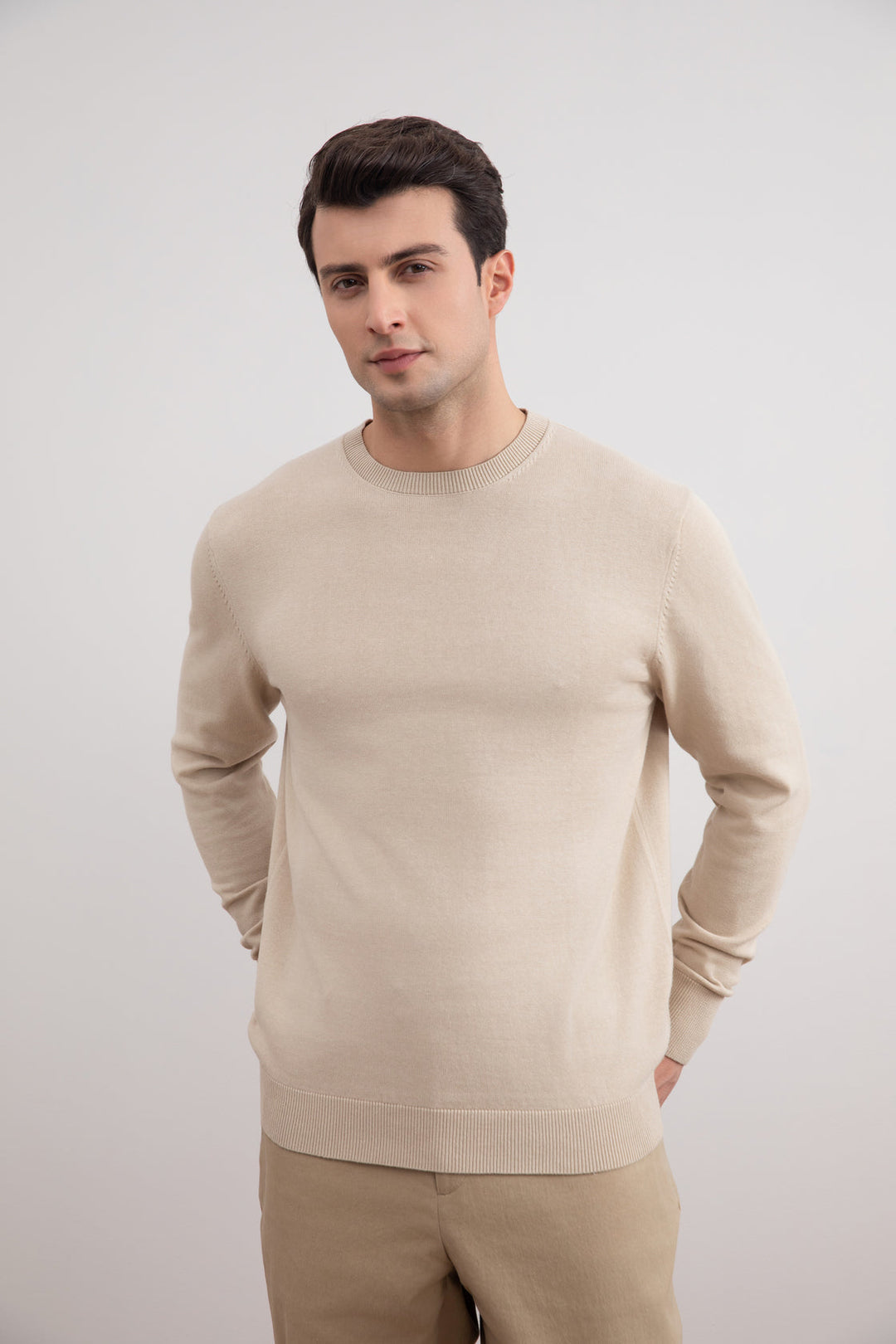 Beige Crewneck Sweater