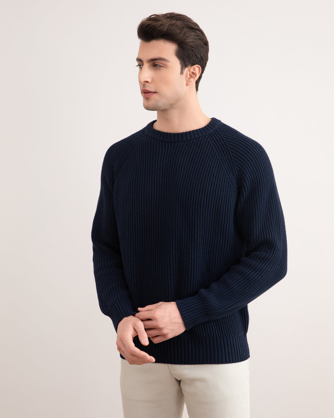 Navy English Rib Crewneck