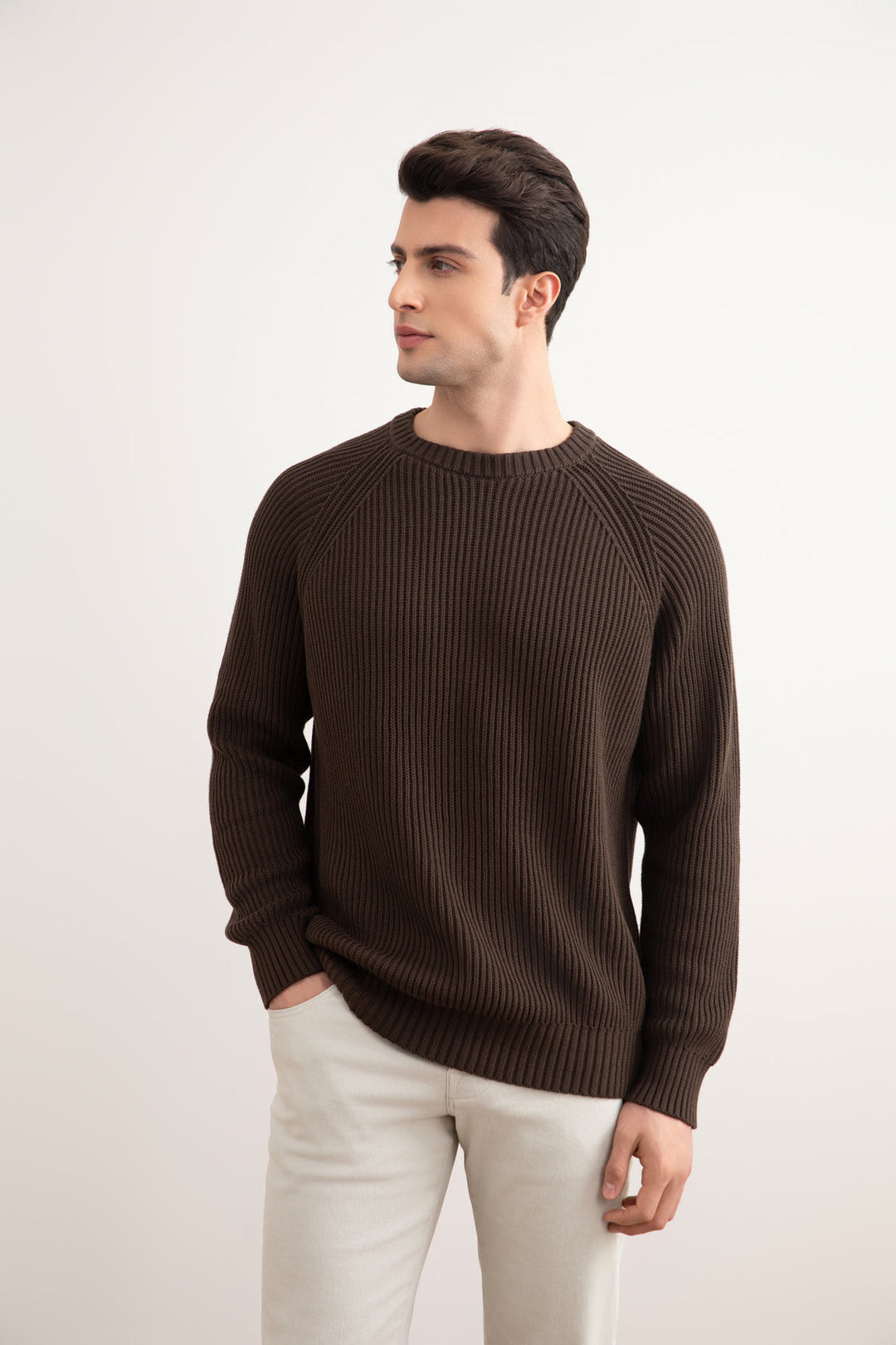 Brown English Rib Crewneck
