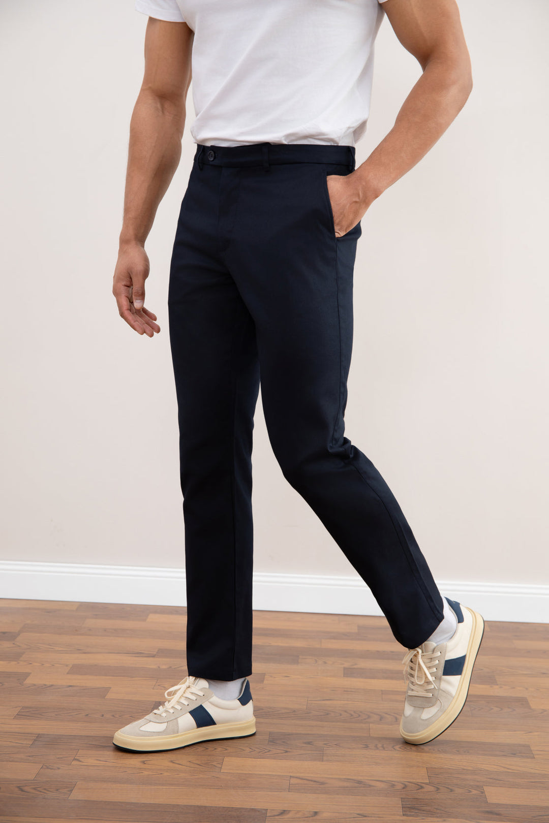 Navy Stretch Straight-Fit Chino