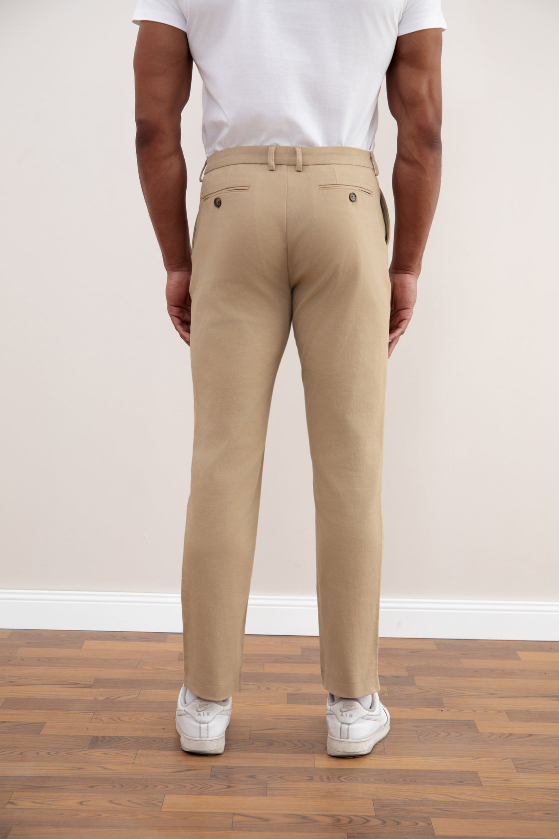 Tan Straight-Fit Winter Pants
