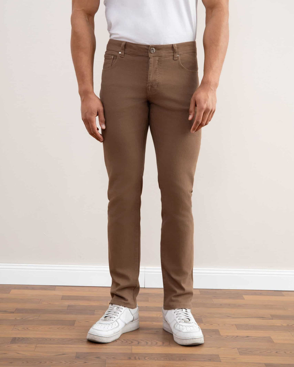 Dark Taupe Stretch Five-pockets Jeans
