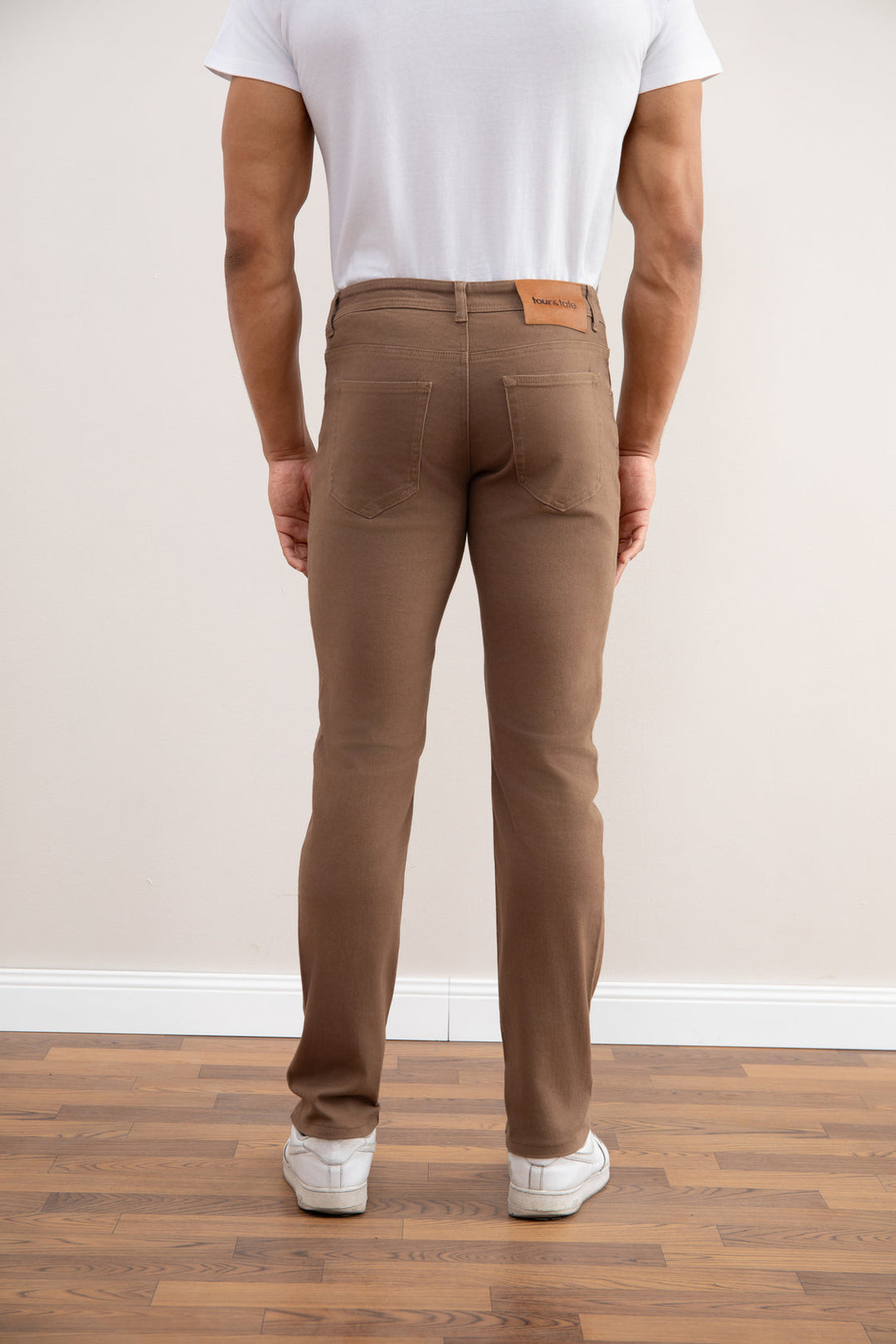 Dark Taupe Stretch Five-pockets Jeans