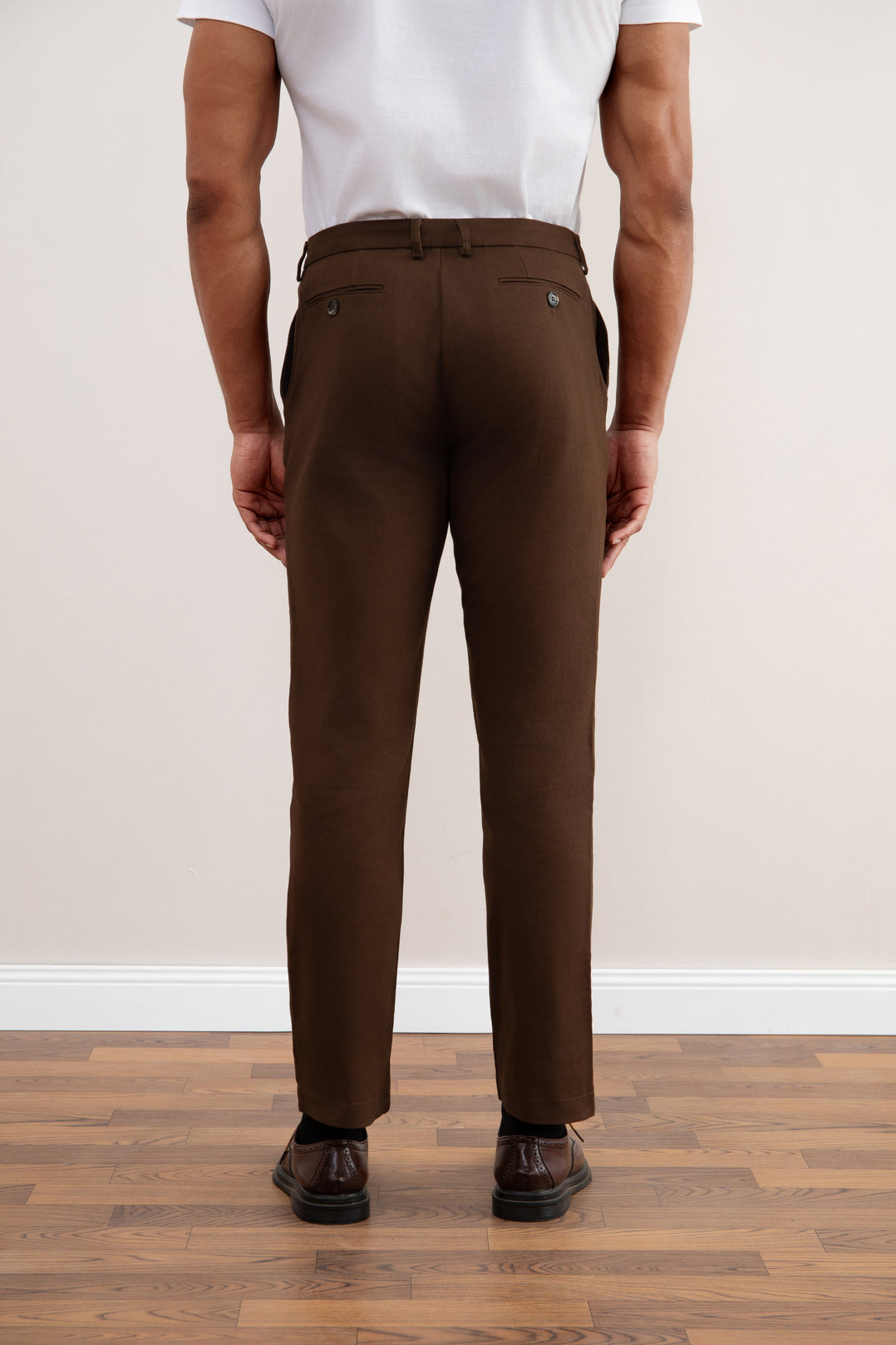 Dark Brown Straight-Fit Winter Pants