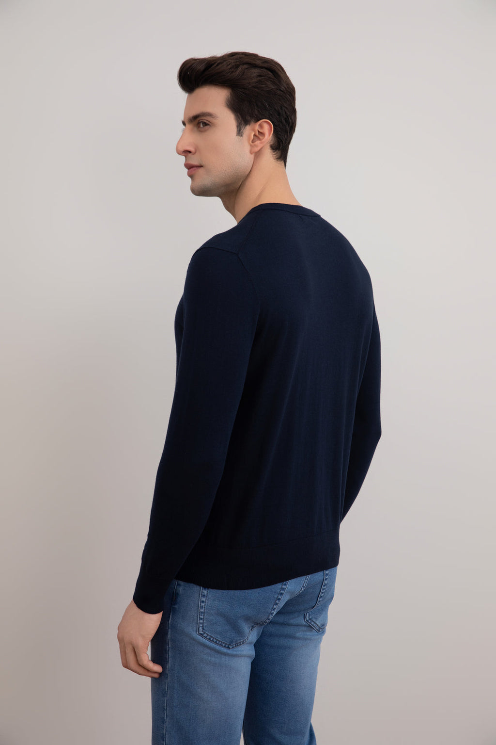 Navy Lightweight Crewneck Sweater