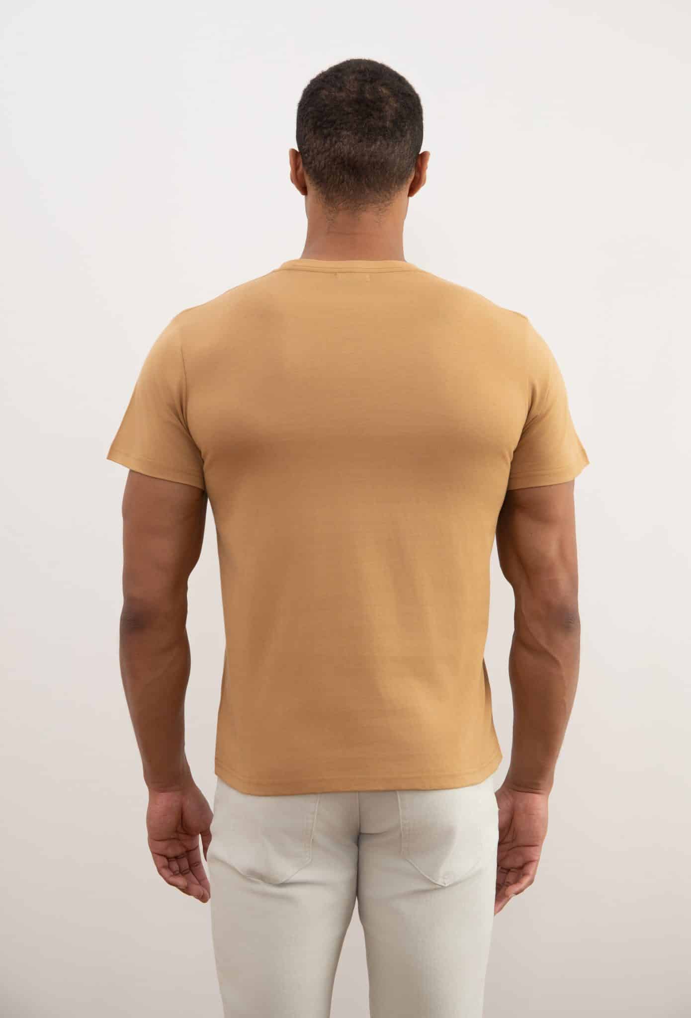 Sand Brown Slim Fit Crew-neck T-shirt