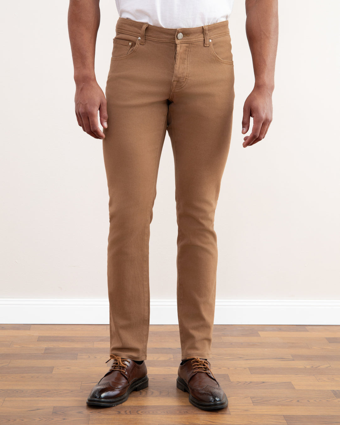 Light Taupe Stretch Five-pockets Jeans