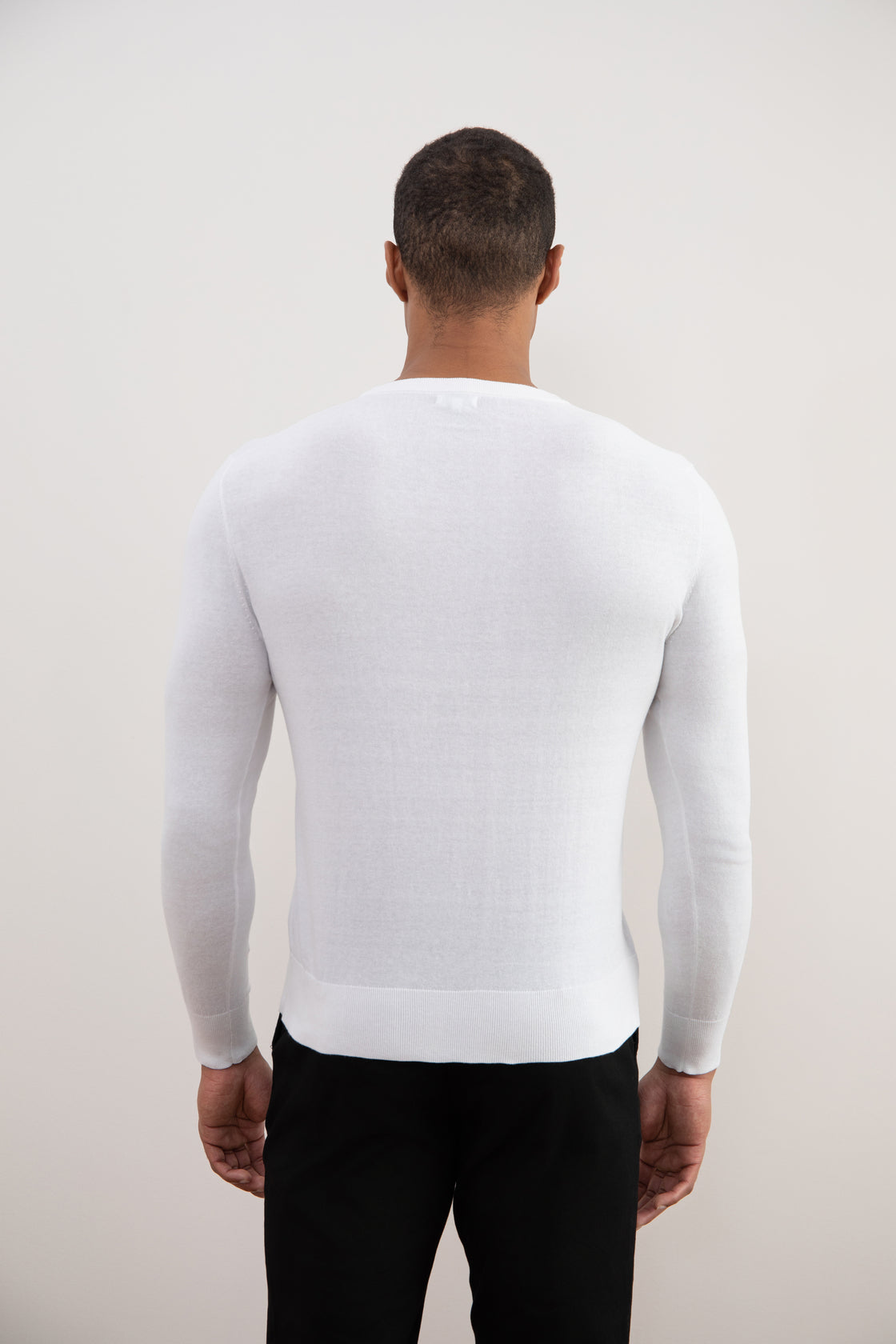 White Lightweight Crewneck Sweater