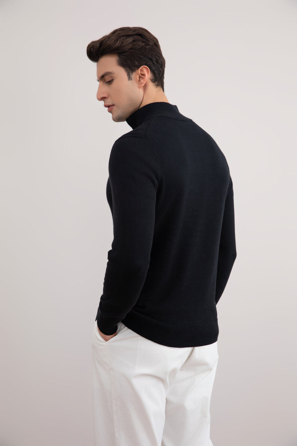 Black Half-Zip Sweater