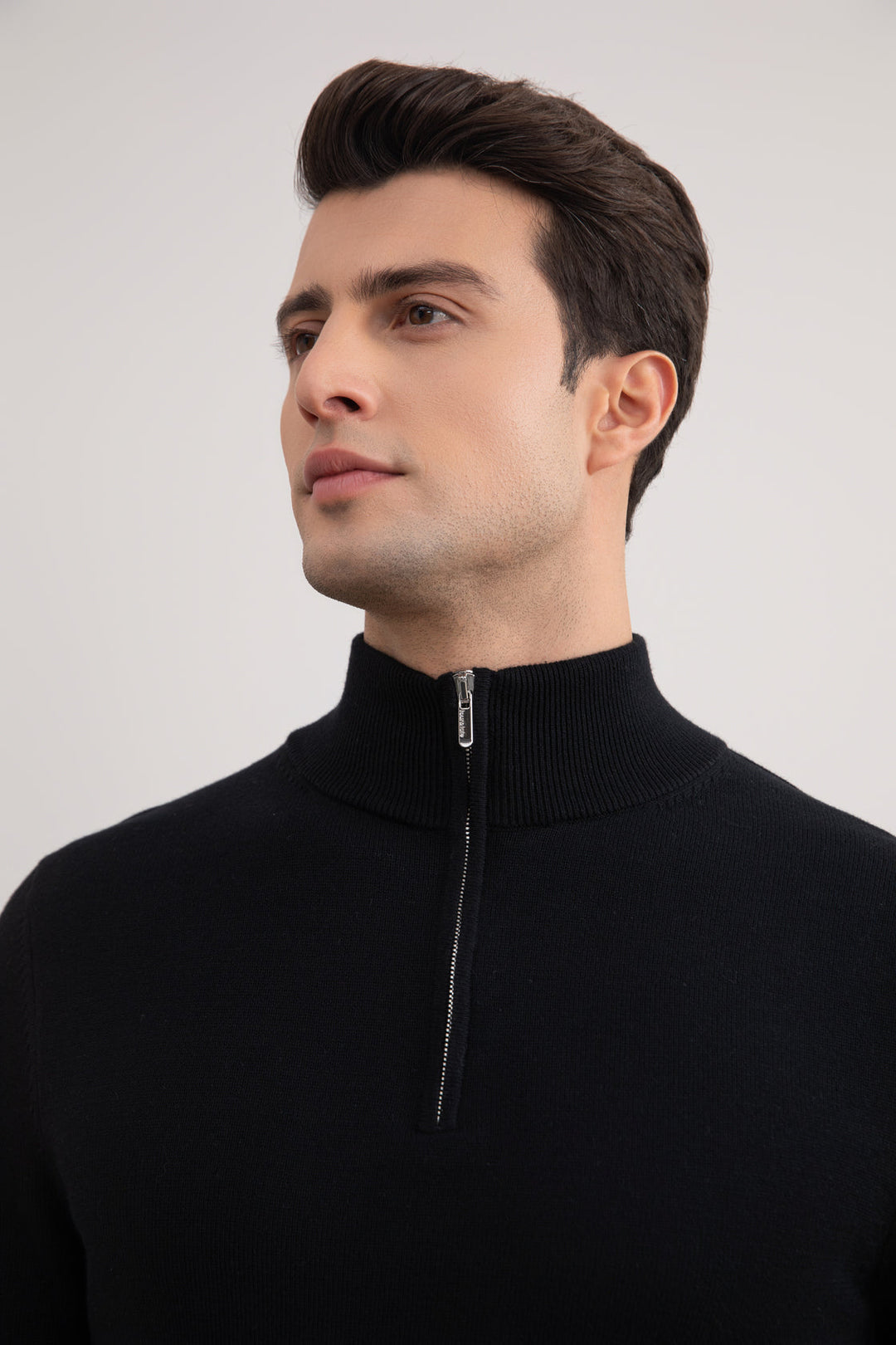 Black Half-Zip Sweater