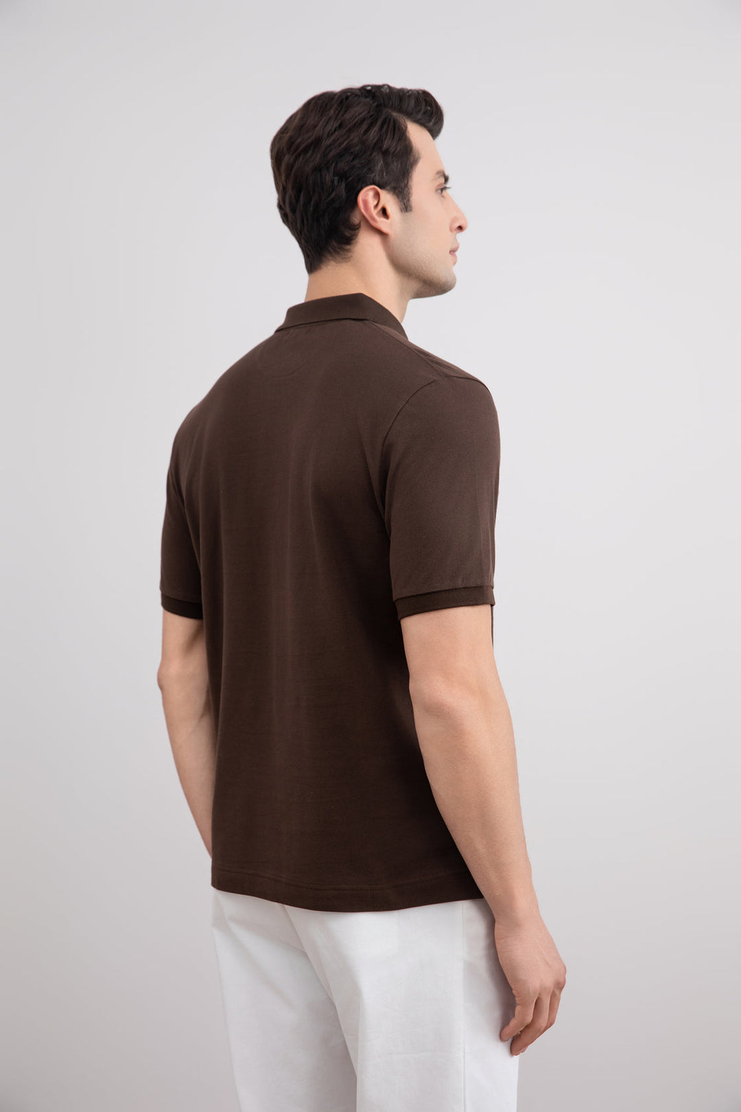 Brown Cotton-Piqué Polo Shirt