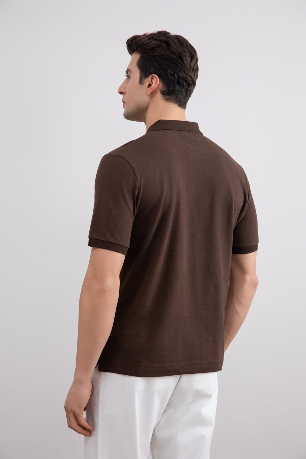 Brown Cotton-Piqué Polo Shirt