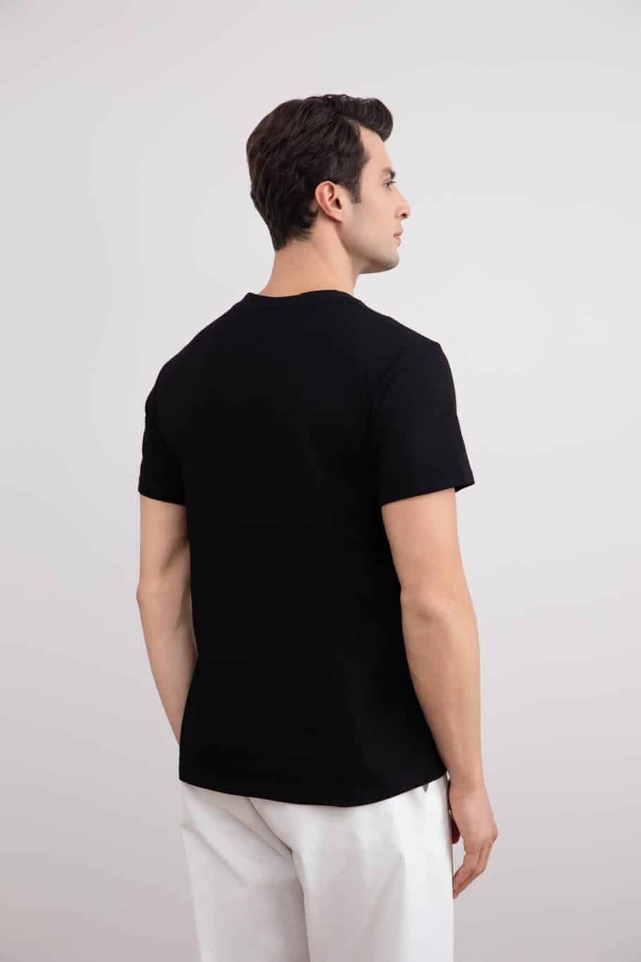 Black Slim fit Crew-neck T-shirt
