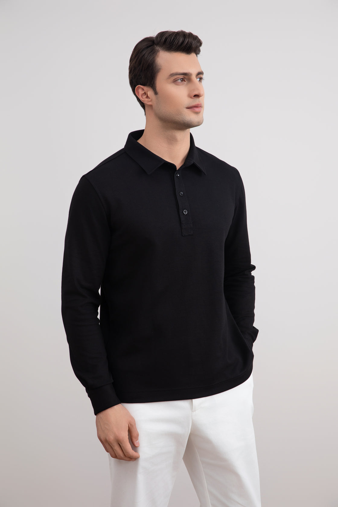 Black Jersey Polo Shirt