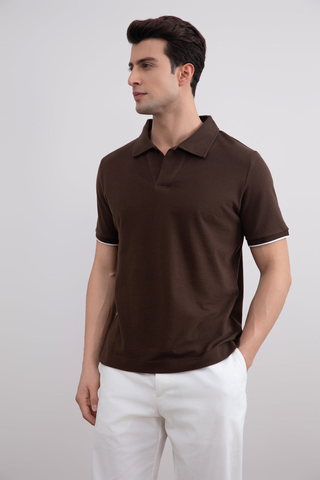 Brown Cruise Open Polo Shirt