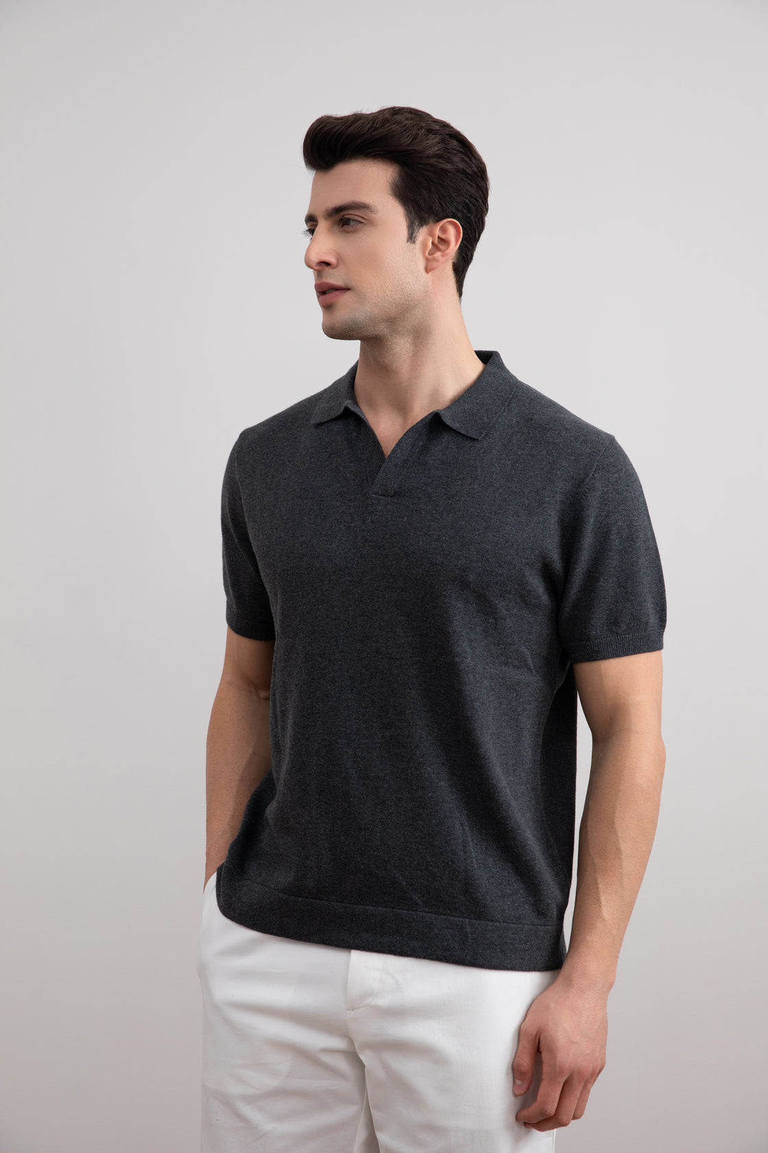 Charcoal Open Polo T-shirt