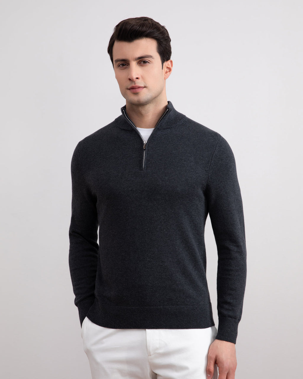 Charcoal Half-Zip Sweater