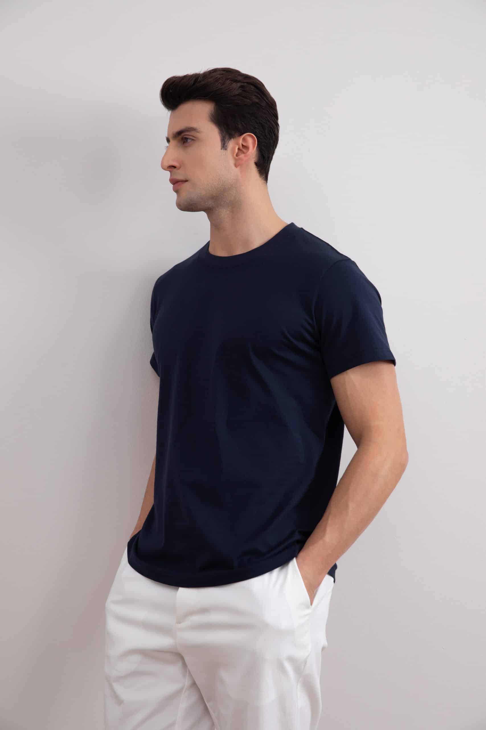 Navy Slim fit Crew-neck T-shirt