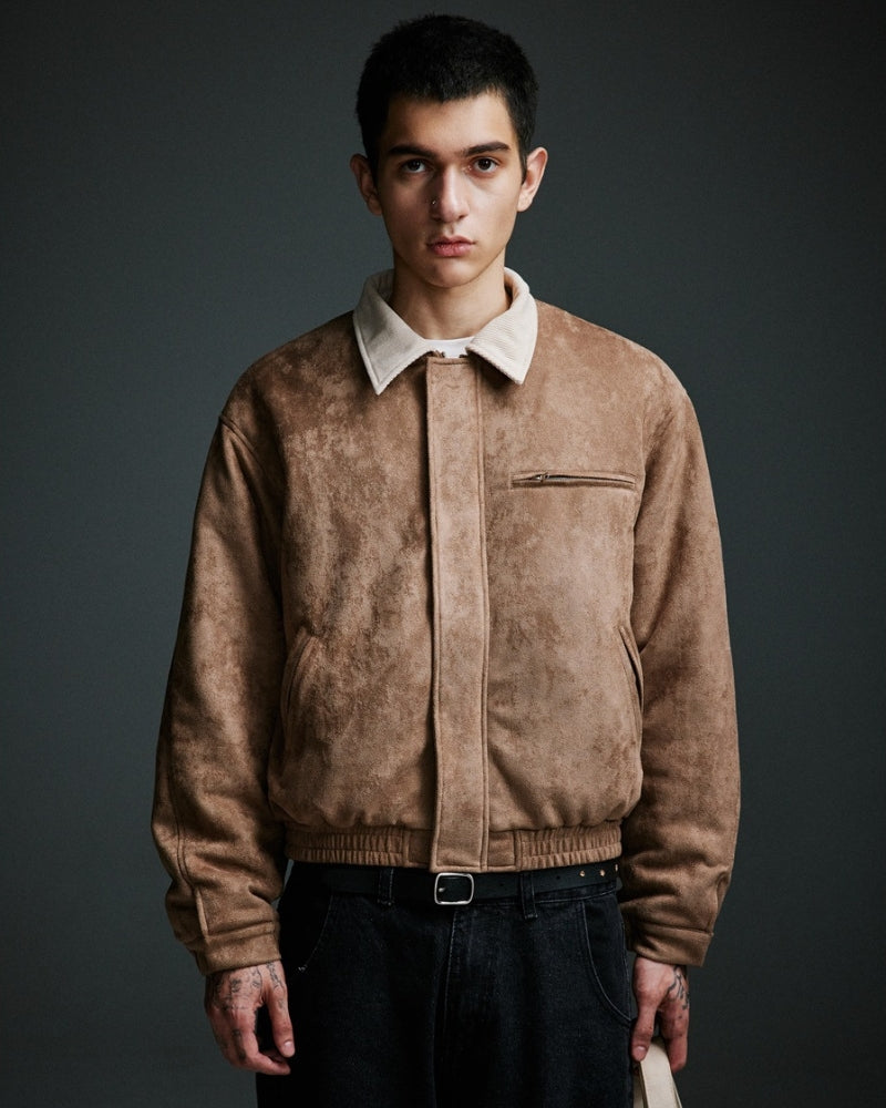 Sandstone Suede Bomber