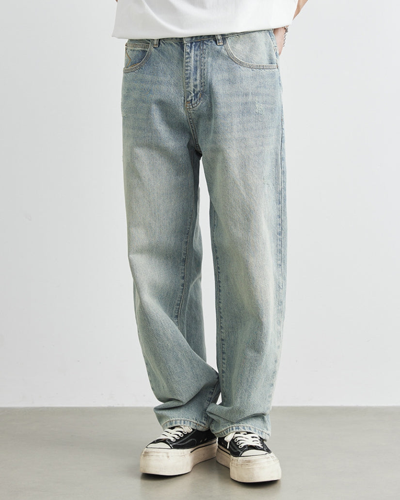 Relaxed Taper Vintage-Wash Jeans