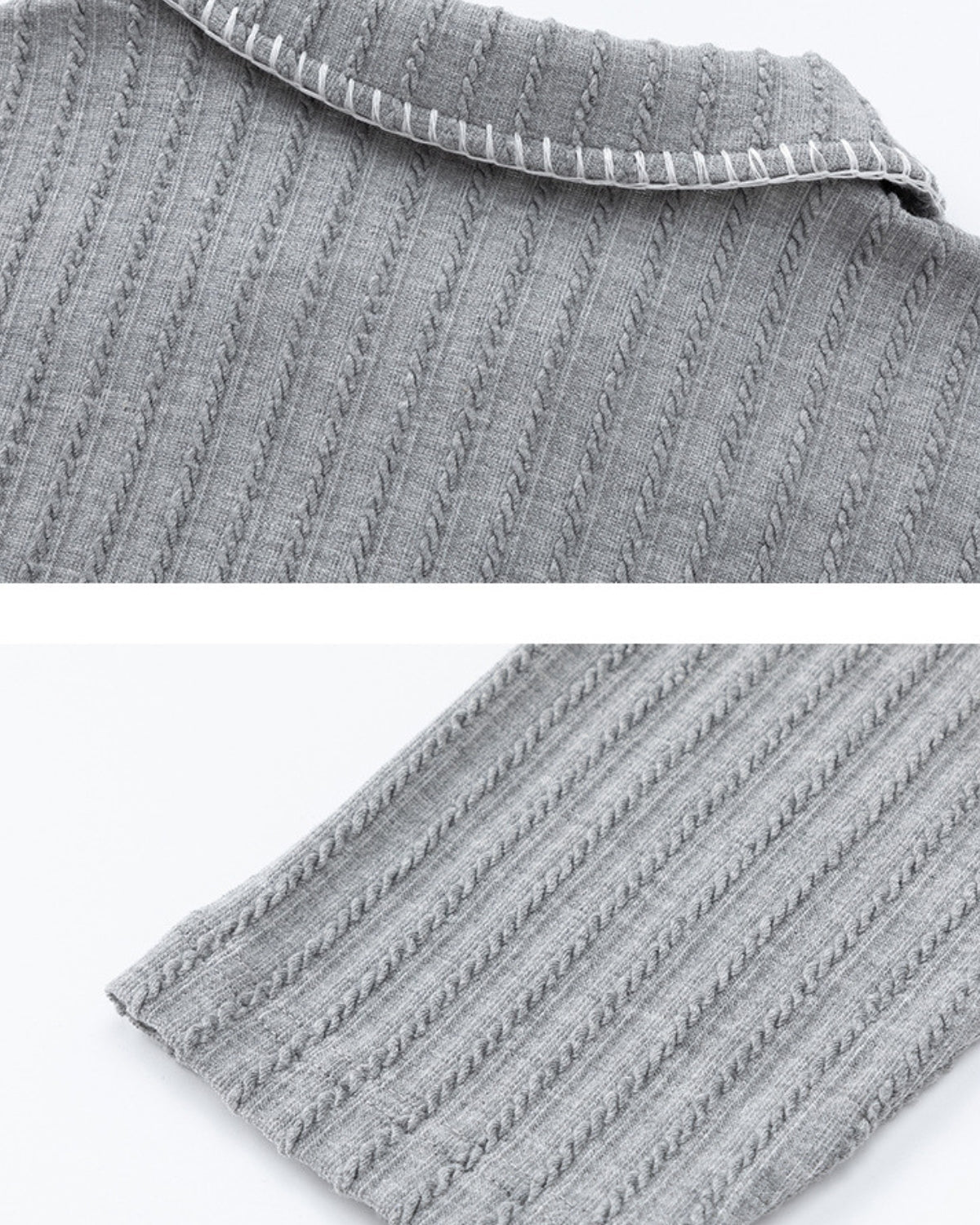 Contrast Stitch Ribbed Knit Polo Longsleeve Sweater