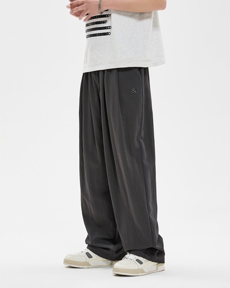 Relaxed Embroided & Wide-Leg Trousers