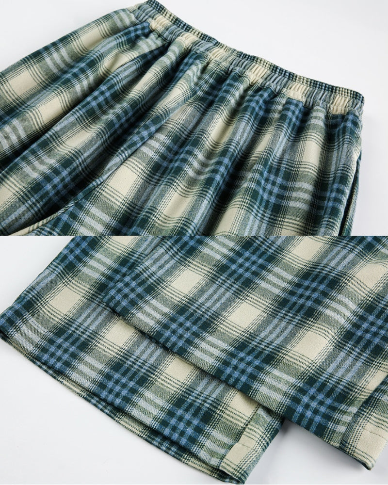 Relaxed Plaid Drawstring Pajama Pants