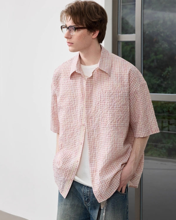 Seersucker Check Overshirt
