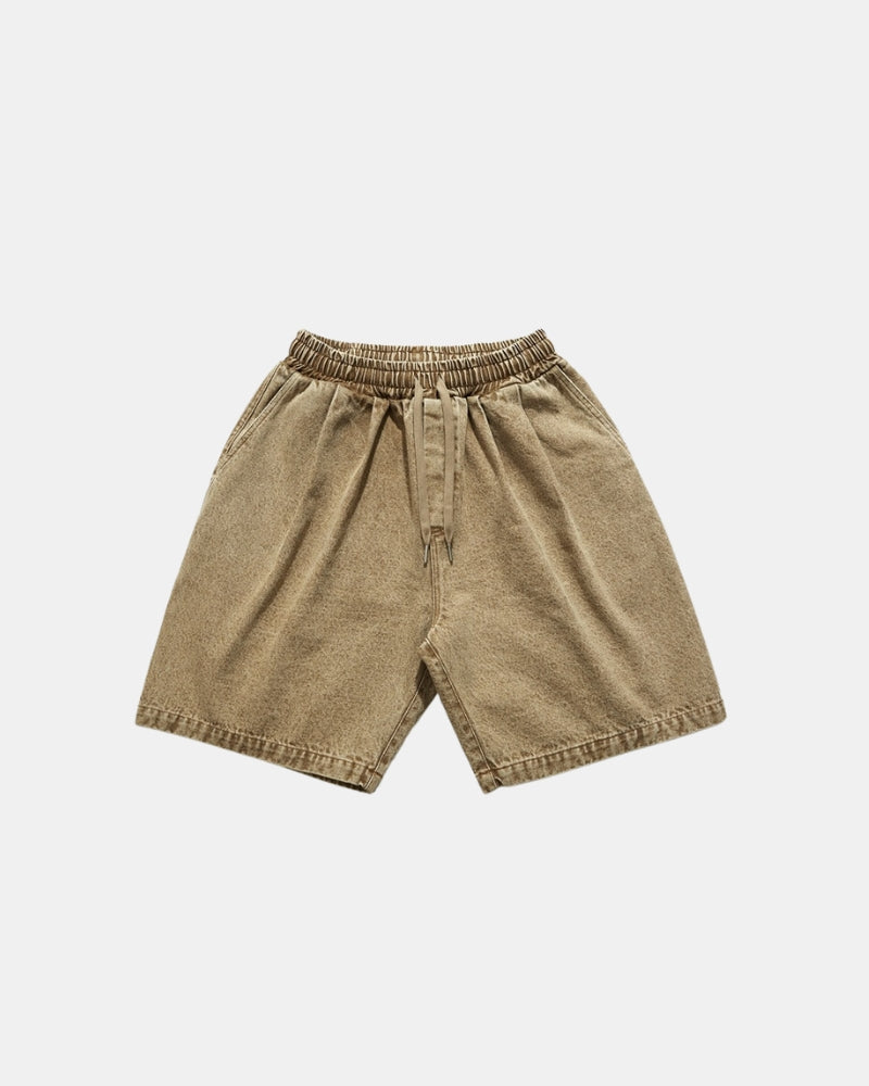 Relaxed Fit Elastic Band Drawstring Shorts