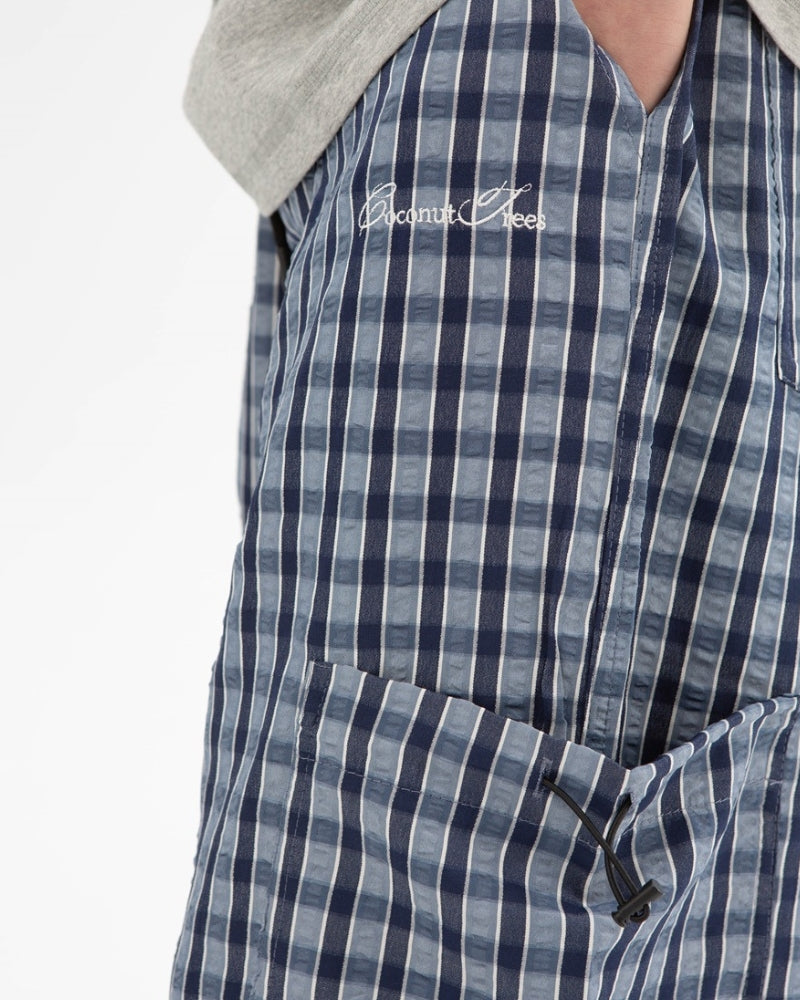 Under The Coconut Tree Relaxed Fit Checkered Cargo Pants