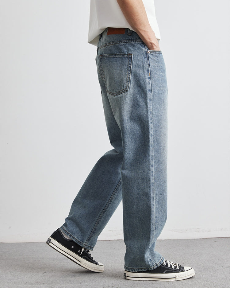 GT Vintage Washed Straight-Leg Denim Jeans