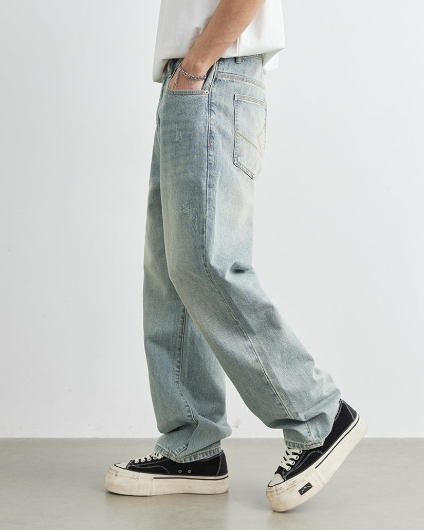 Relaxed Taper Vintage-Wash Jeans