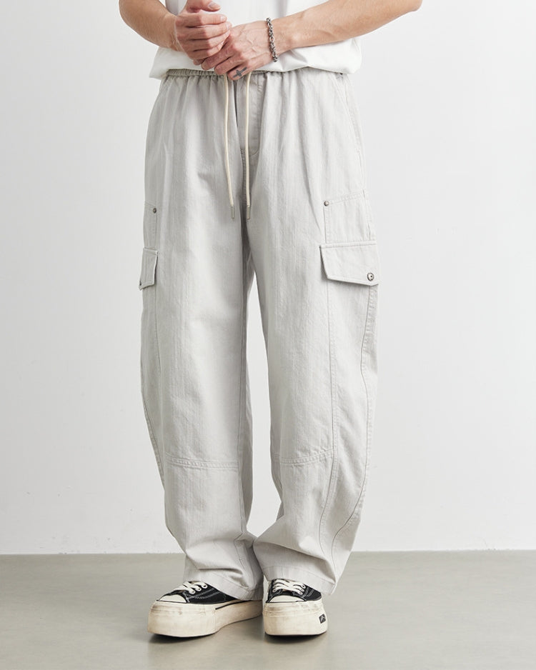 Parachute Cargo Pants with Drawstrings