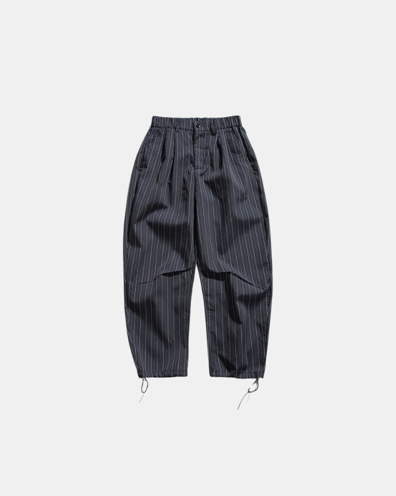 Relaxed Pinstripe Drawstring Pants