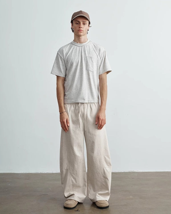 Wide Fit Linen Trouser Pants